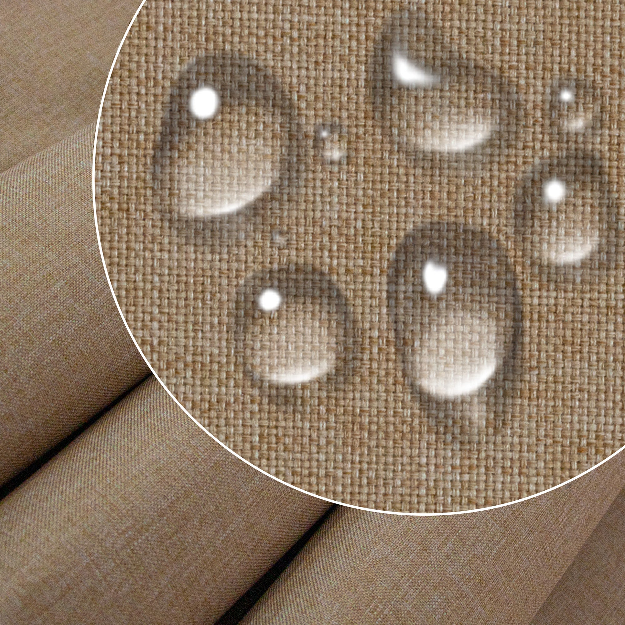 Wooden Deck Chair Linen Imitation Desert Sand