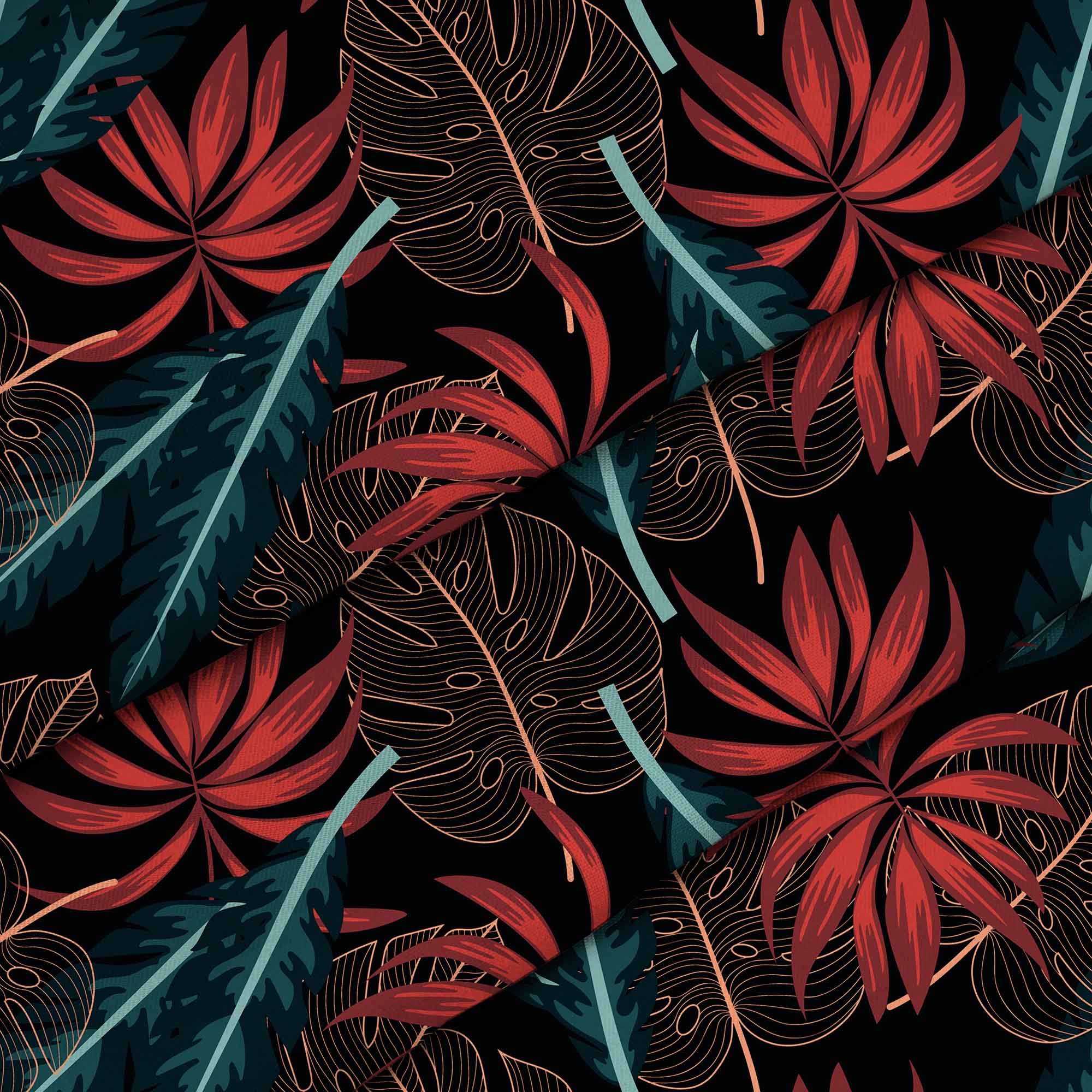 Exotic Leaves on Dark