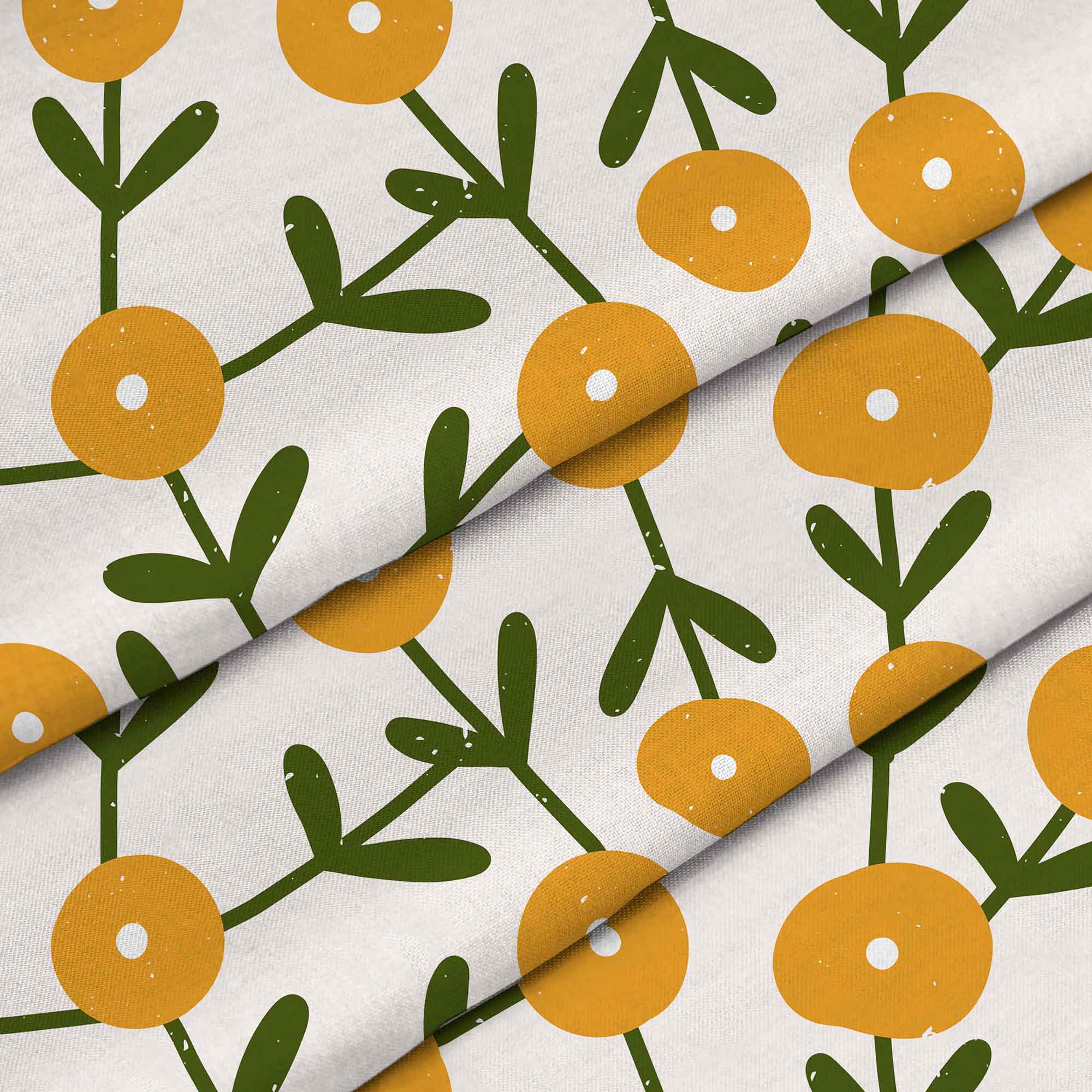 Scandinavian Green and Yellow-Mikrofibra Płaska