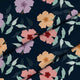 Simple Flowers on Navy-Velvet