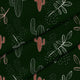 Kaktusové Kresby-Mikrofibra Płaska