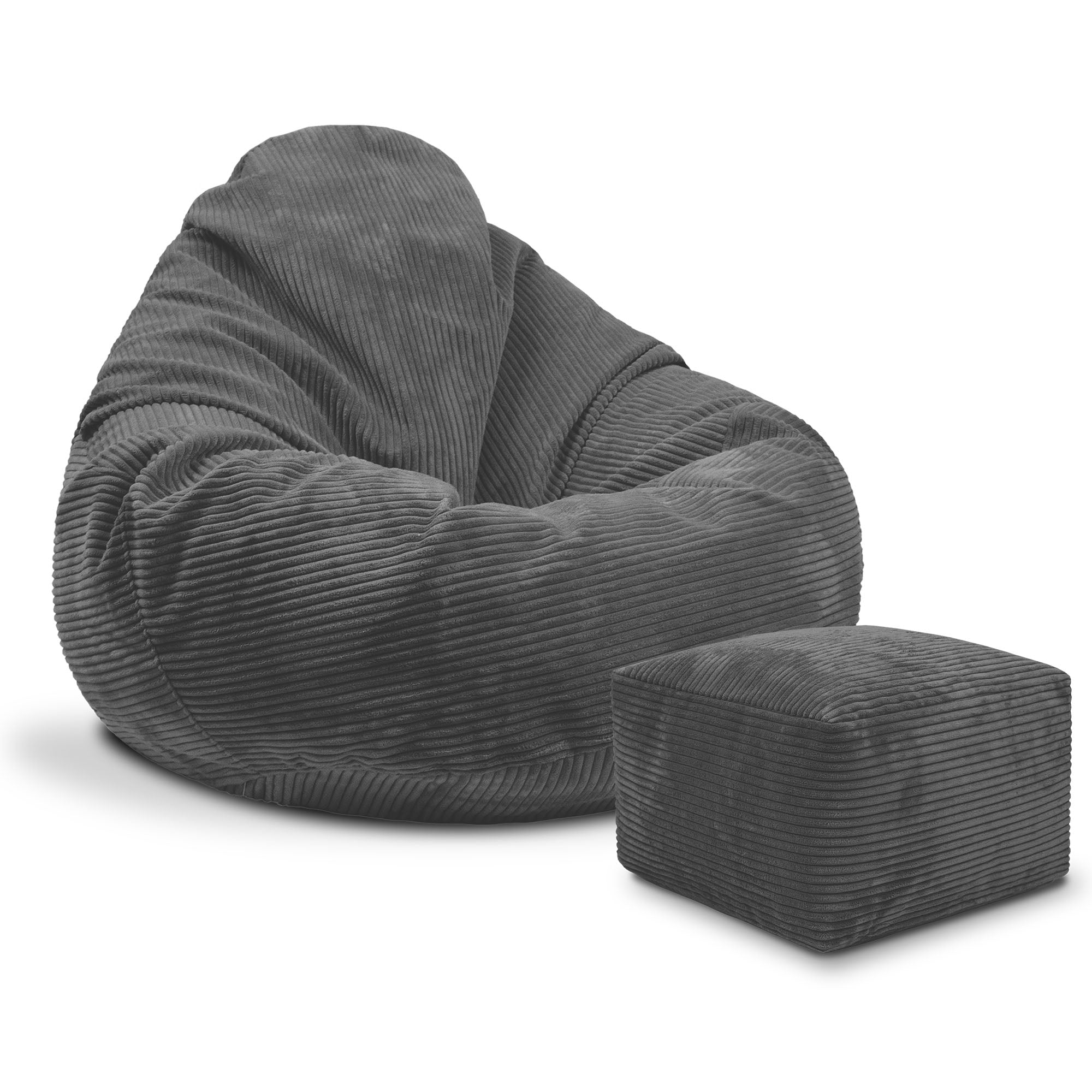 Puf Paradise s podnožkou Granite Gray-M