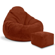 Paradise Pouf with Footstool Indian Tan-S