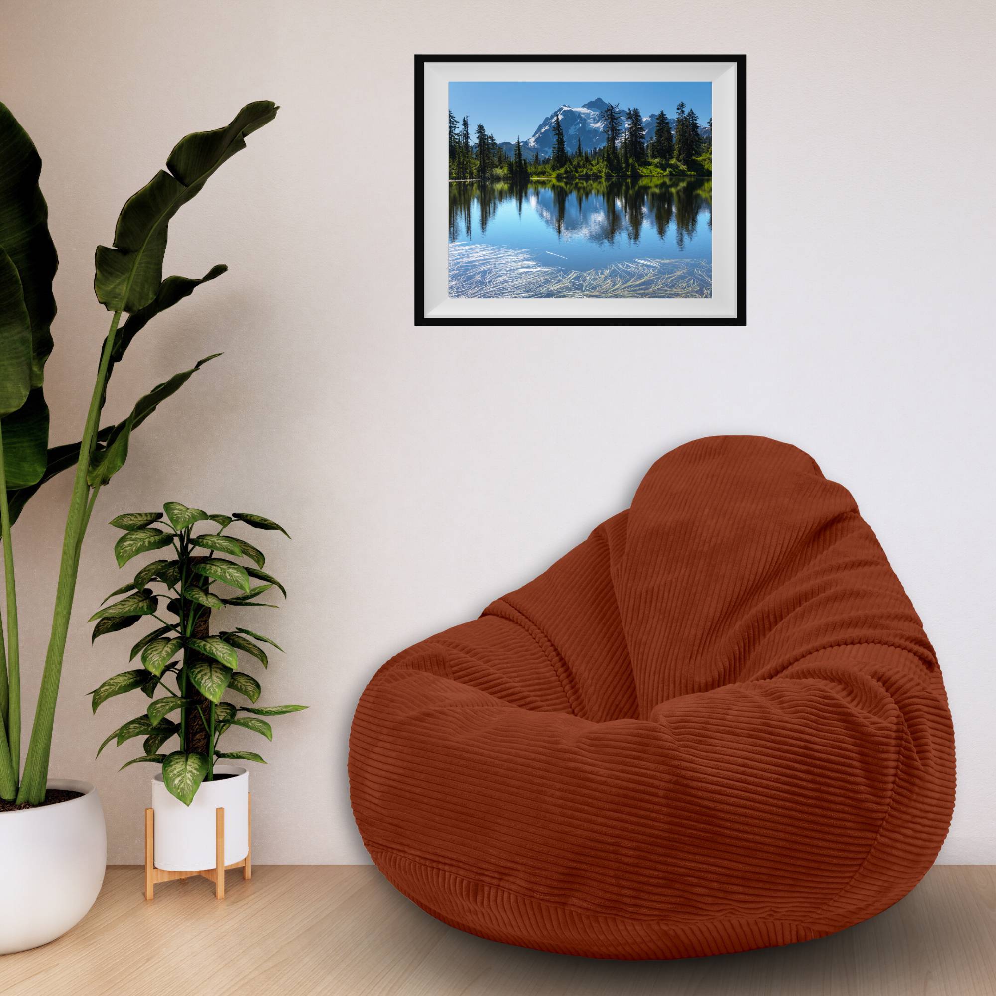 Paradise Hocker mit Fußstütze Indisches Braun