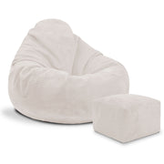 Paradise Sitzsack mit Fußhocker White Dove-S