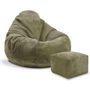 Puf Paradise s podnožkou Dark Olive-S