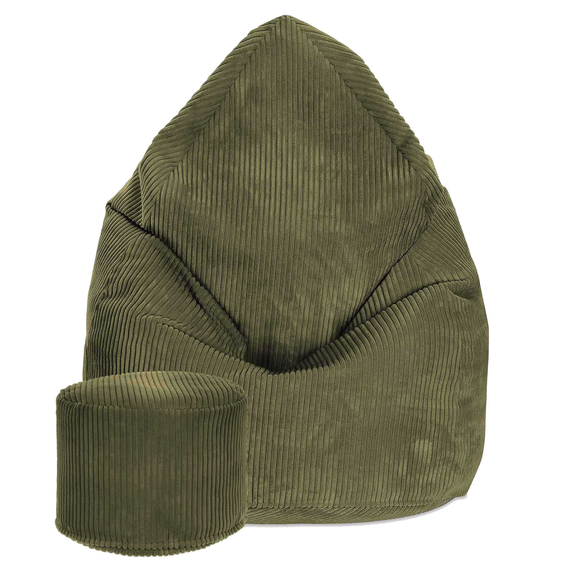 Puf okrągły podnóżek Lincoln Dark Olive-M
