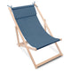 Holzliegestuhl mit Kissen Leinen-Imitat Denim Dream