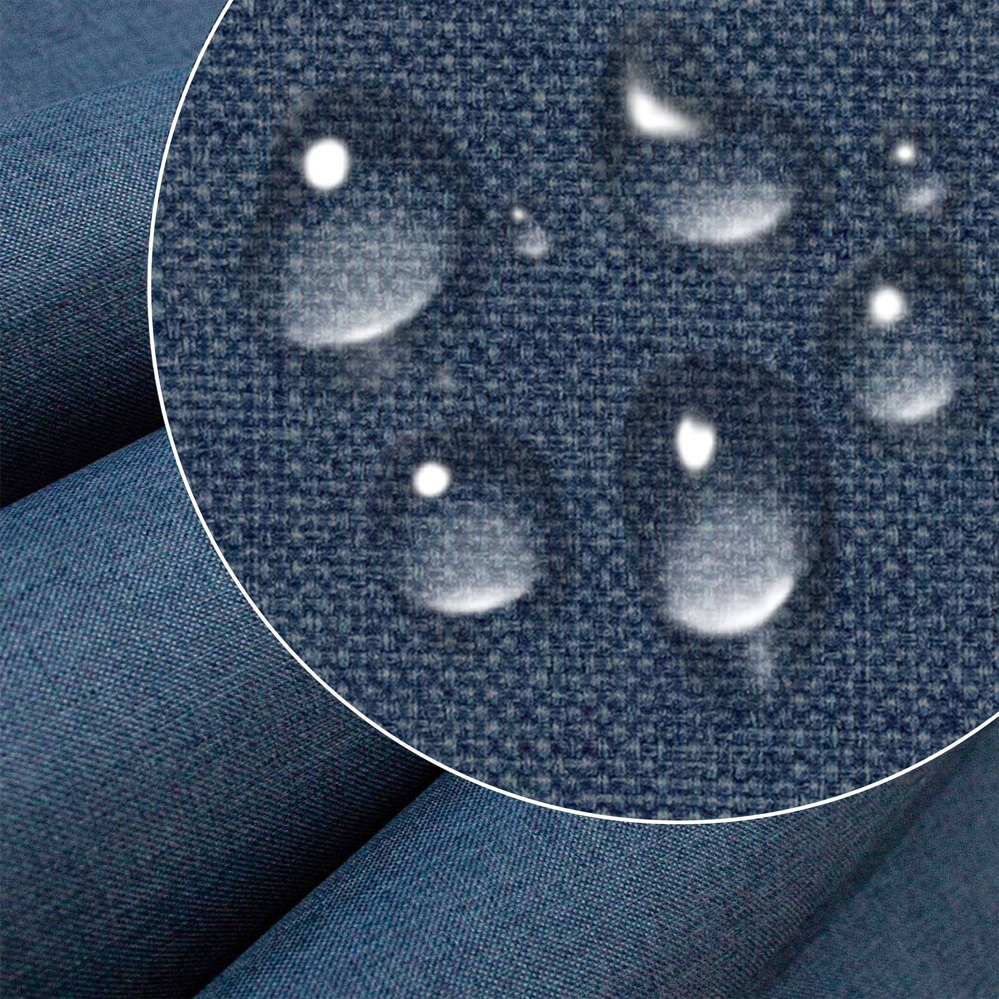 Wooden Deck Chair Linen Imitation Denim Dream-S