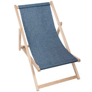 Wooden Deck Chair Linen Imitation Denim Dream-S
