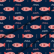 Pink Fish-Mikrofibra Płaska
