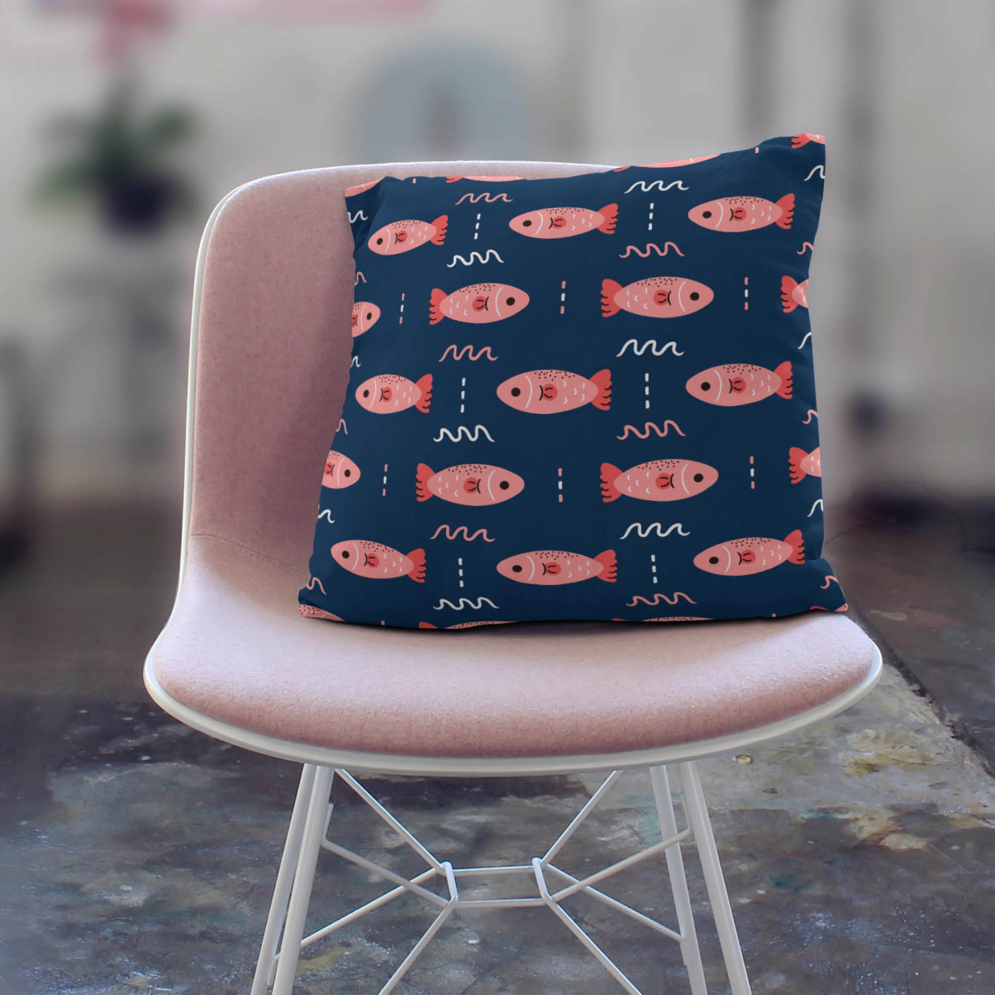 Pink Fish-Mikrofibra Płaska