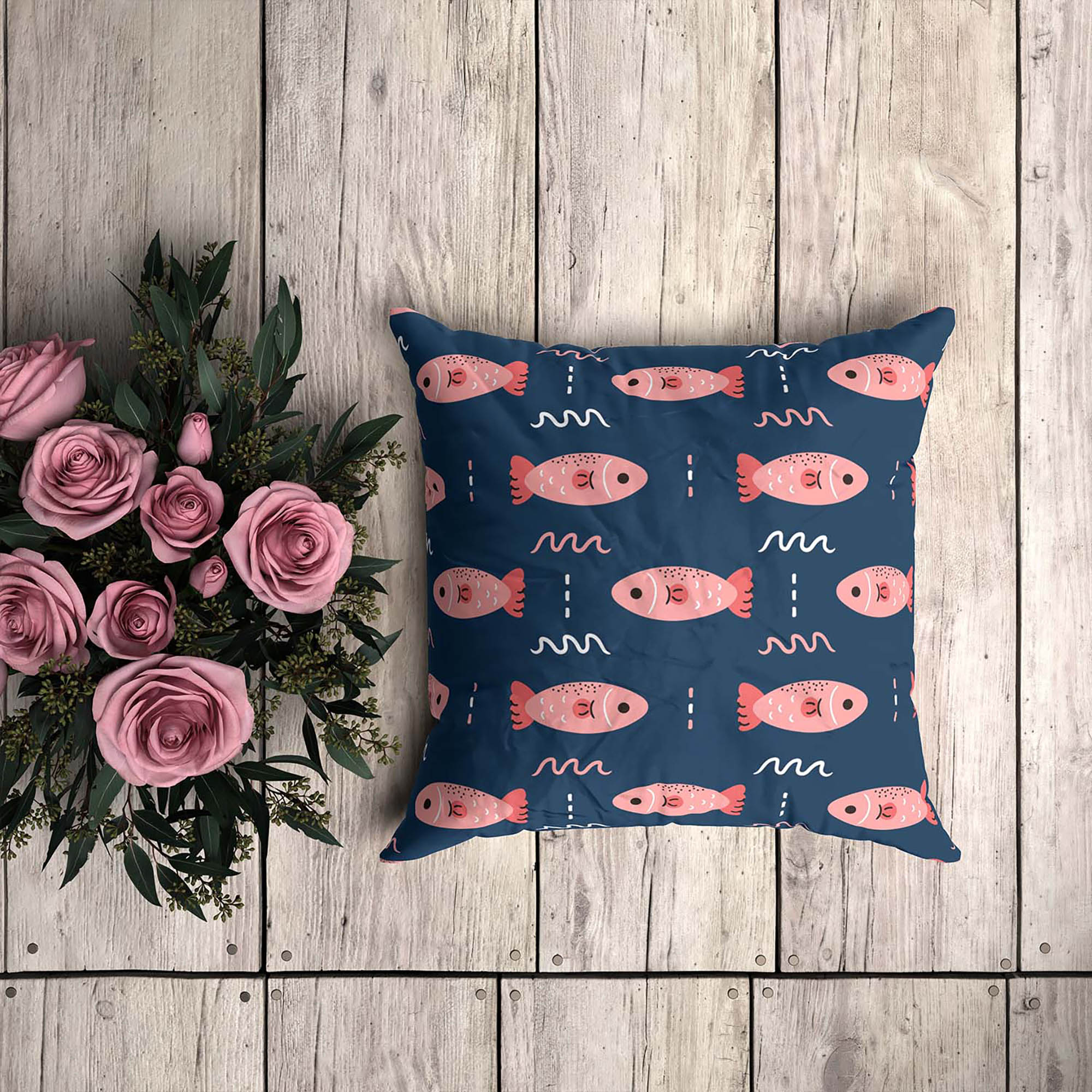Pink Fish-Mikrofibra Płaska