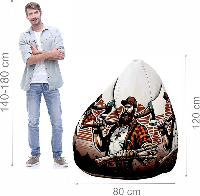 Sedací vak Pearshape s podnožkou Lumberjack-Velvet