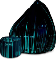 Puf Pearshape s podnožkou Binary Code-Oxford