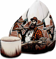 Sedací vak Pearshape s podnožkou Lumberjack-Velvet