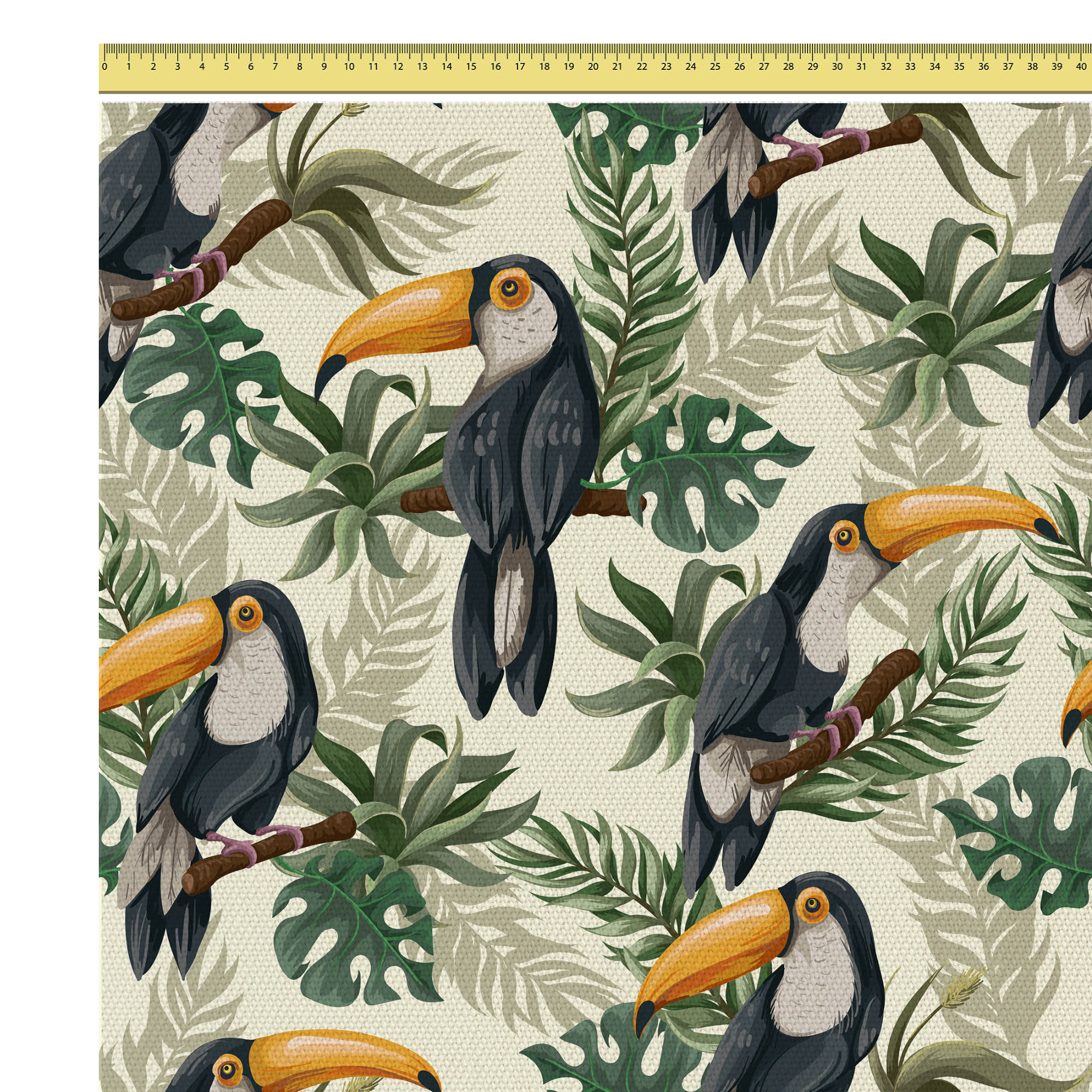 Toucans in Jungle-Tkanina Obrusowa
