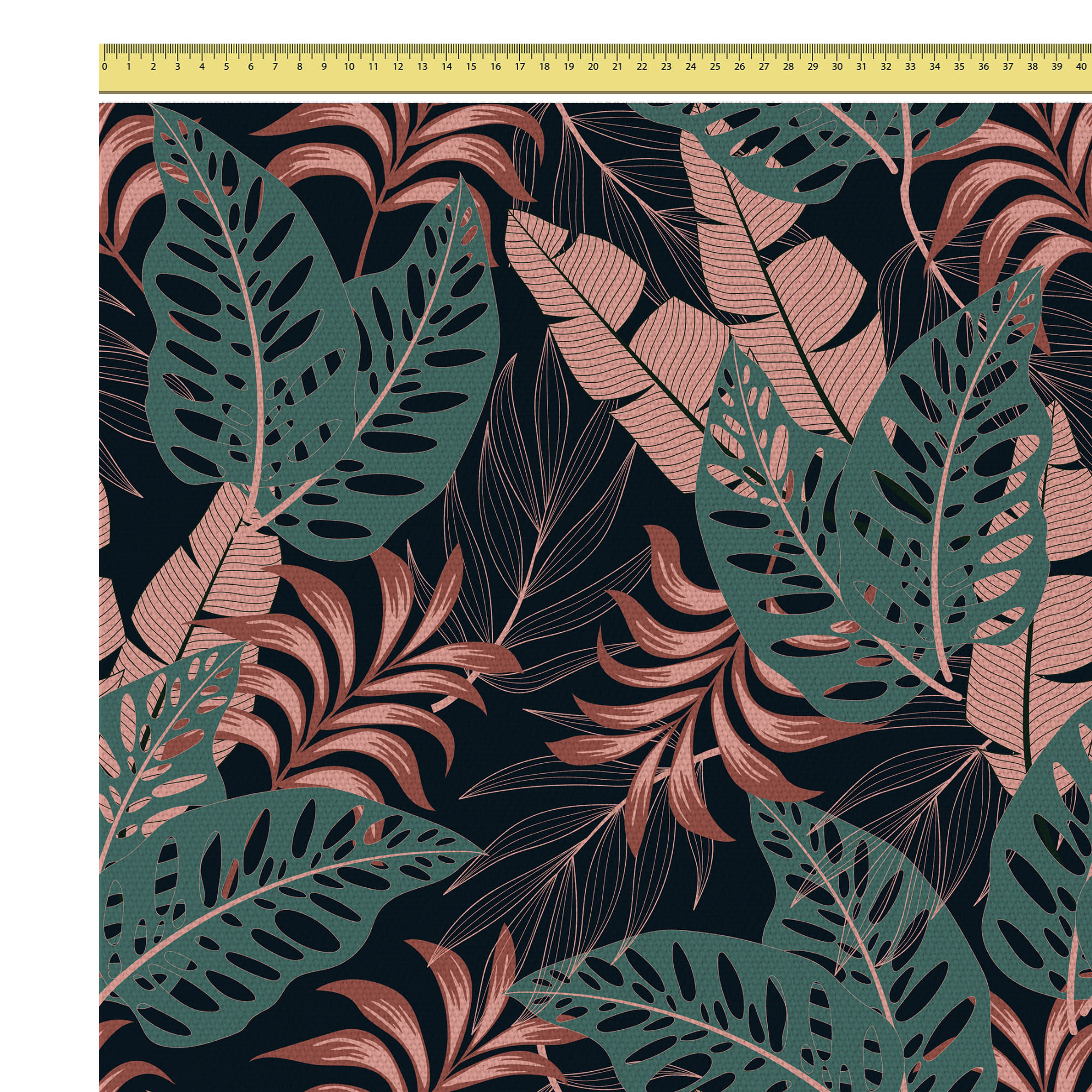 Tropical Dark Pink and Green Leaves-Lincoln
