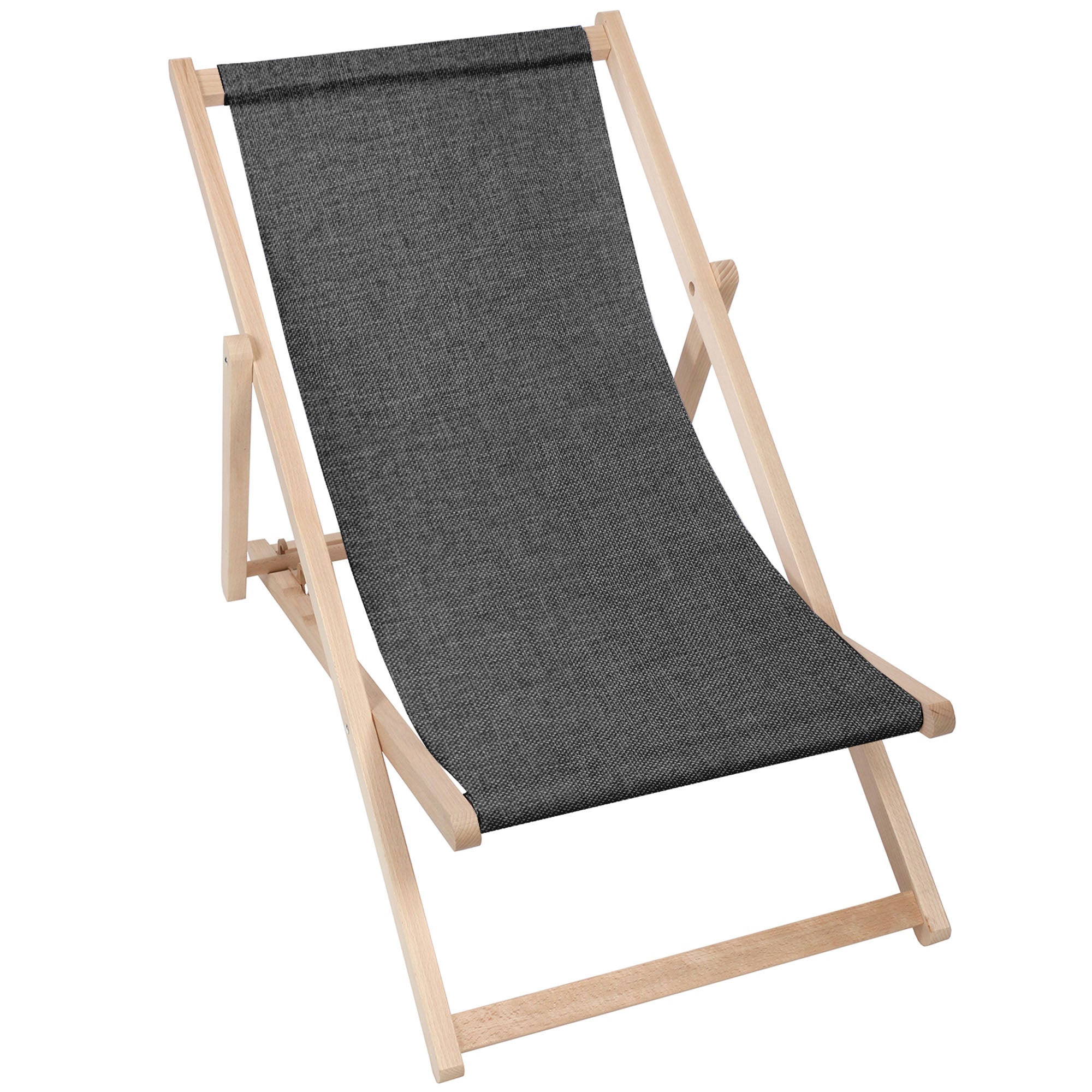 Wooden Deck Chair Linen Imitation Star Dust-S