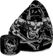 Pearshape Pouf with Footrest Smokey Man-Velvet