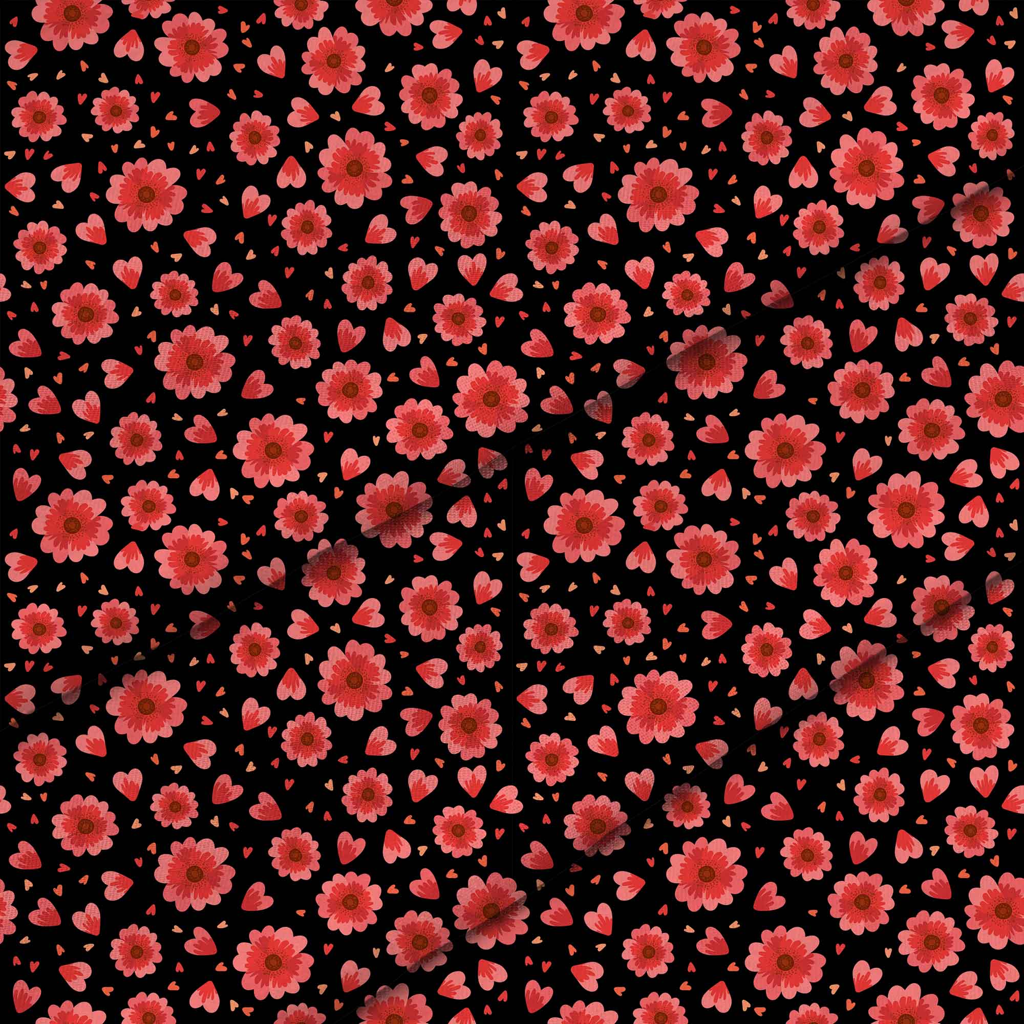 Red Flowers and Hearts