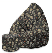 Puf Pearshape z podnóżkiem Skull-Velvet