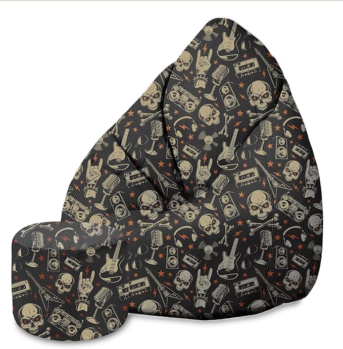 Puf Pearshape z podnóżkiem Skull-Velvet