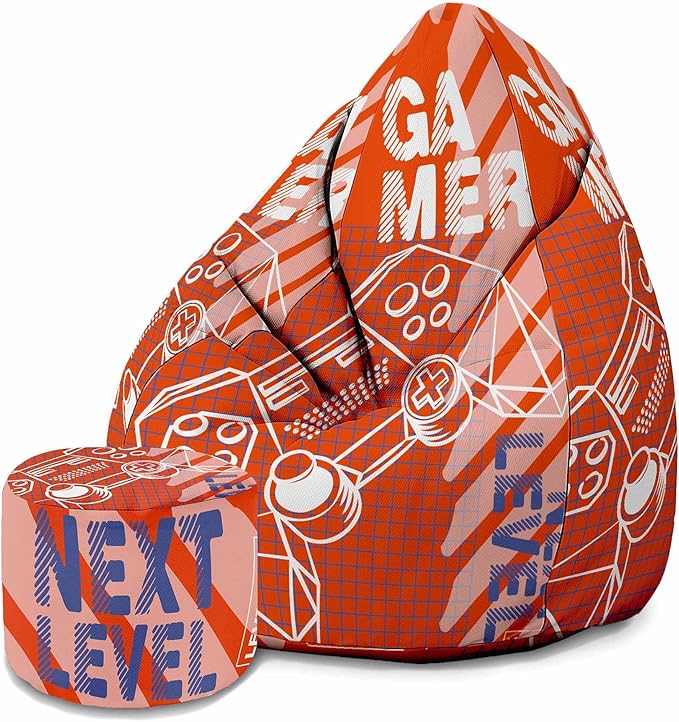 Sedací vak Pearshape s podnožkou Gamer Next Level-Velvet