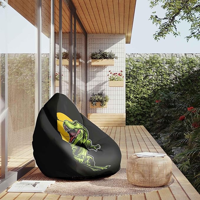 Sedací vak Pearshape s podnožkou Wild Dinosaur