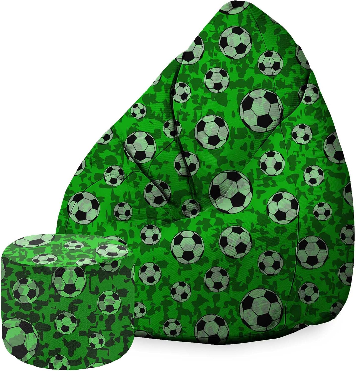 Sedací vak Pearshape s podnožkou Soccer