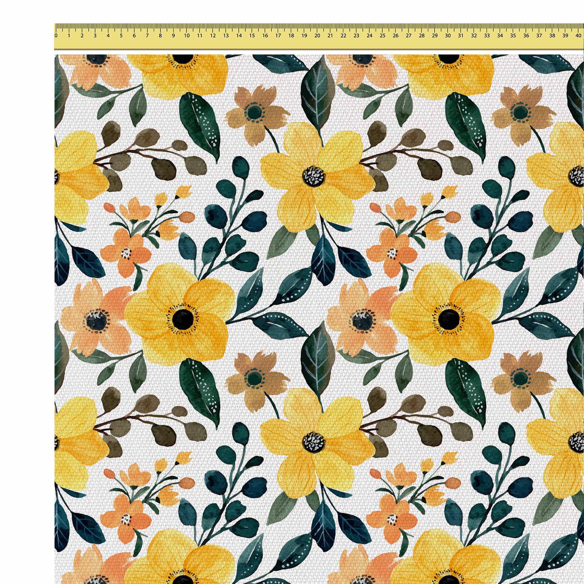 Yellow Floral Watercolor-Oxford