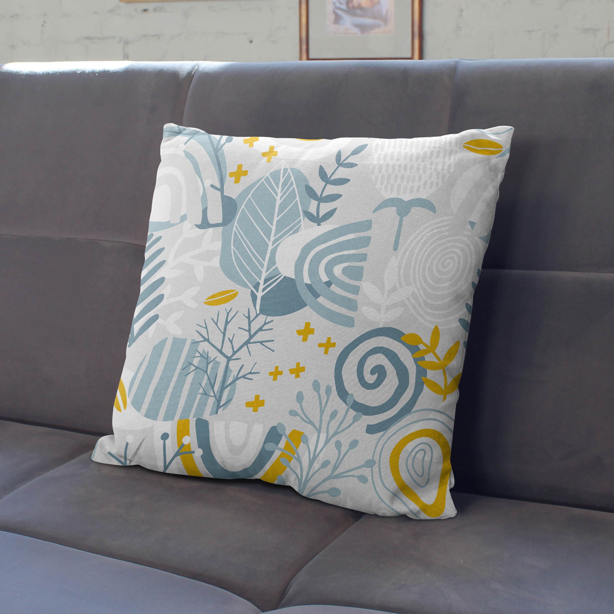 Grey Floral Pattern-Oxford