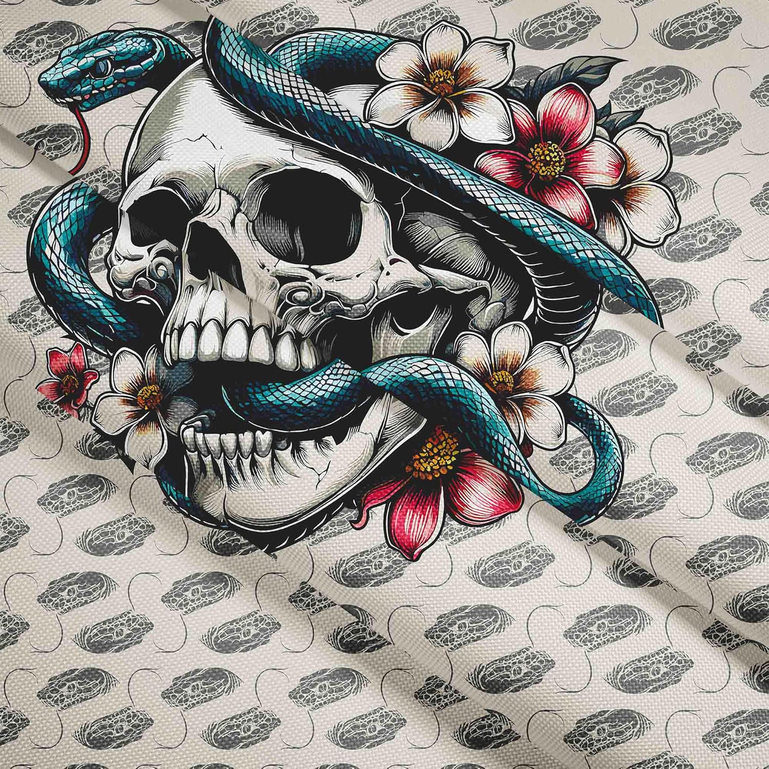 Sedací vak Pearshape s podnožkou Snake Skull Flower