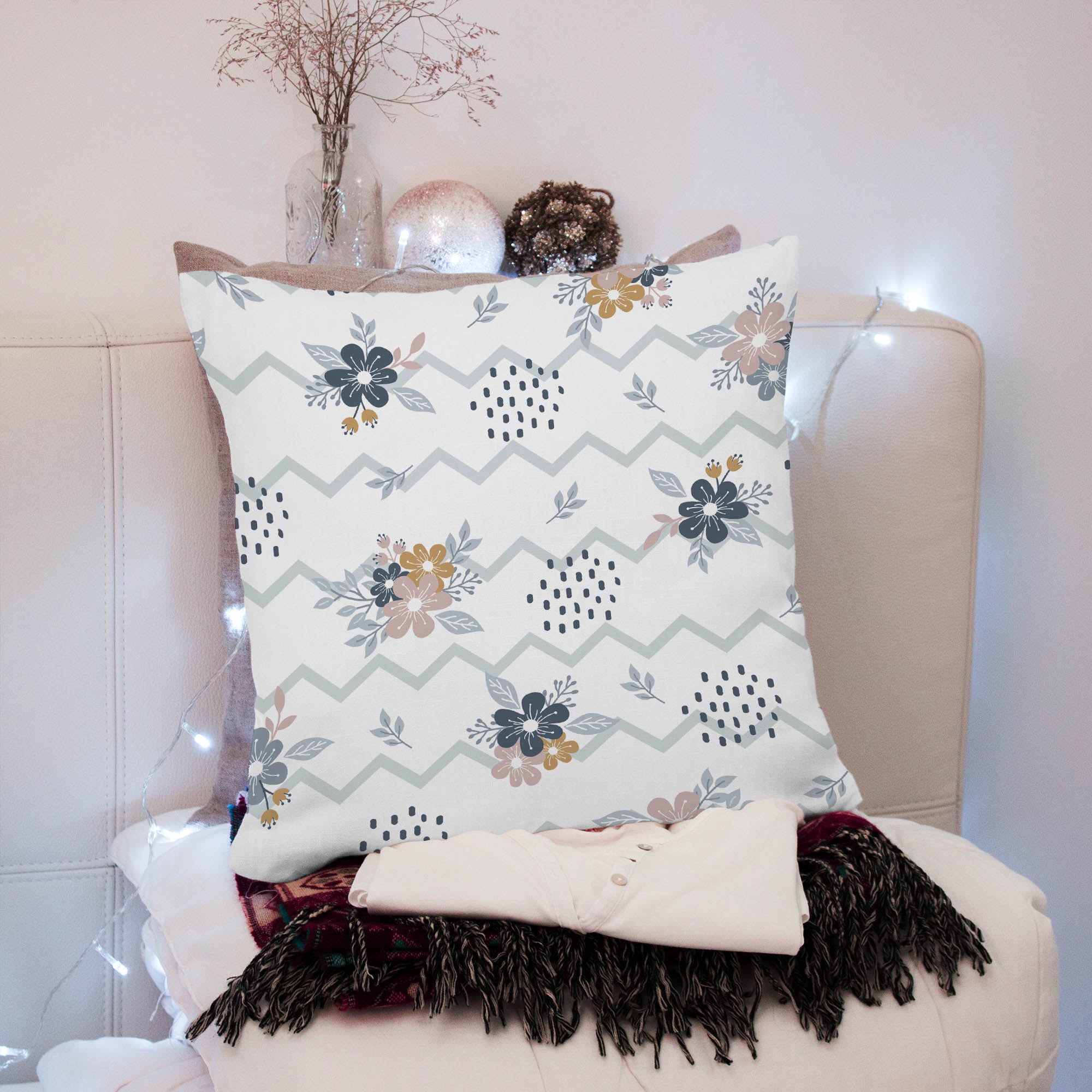 Chevron and Flowers-Velvet
