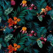 Dark Botanic Red-Tkanina Obrusowa