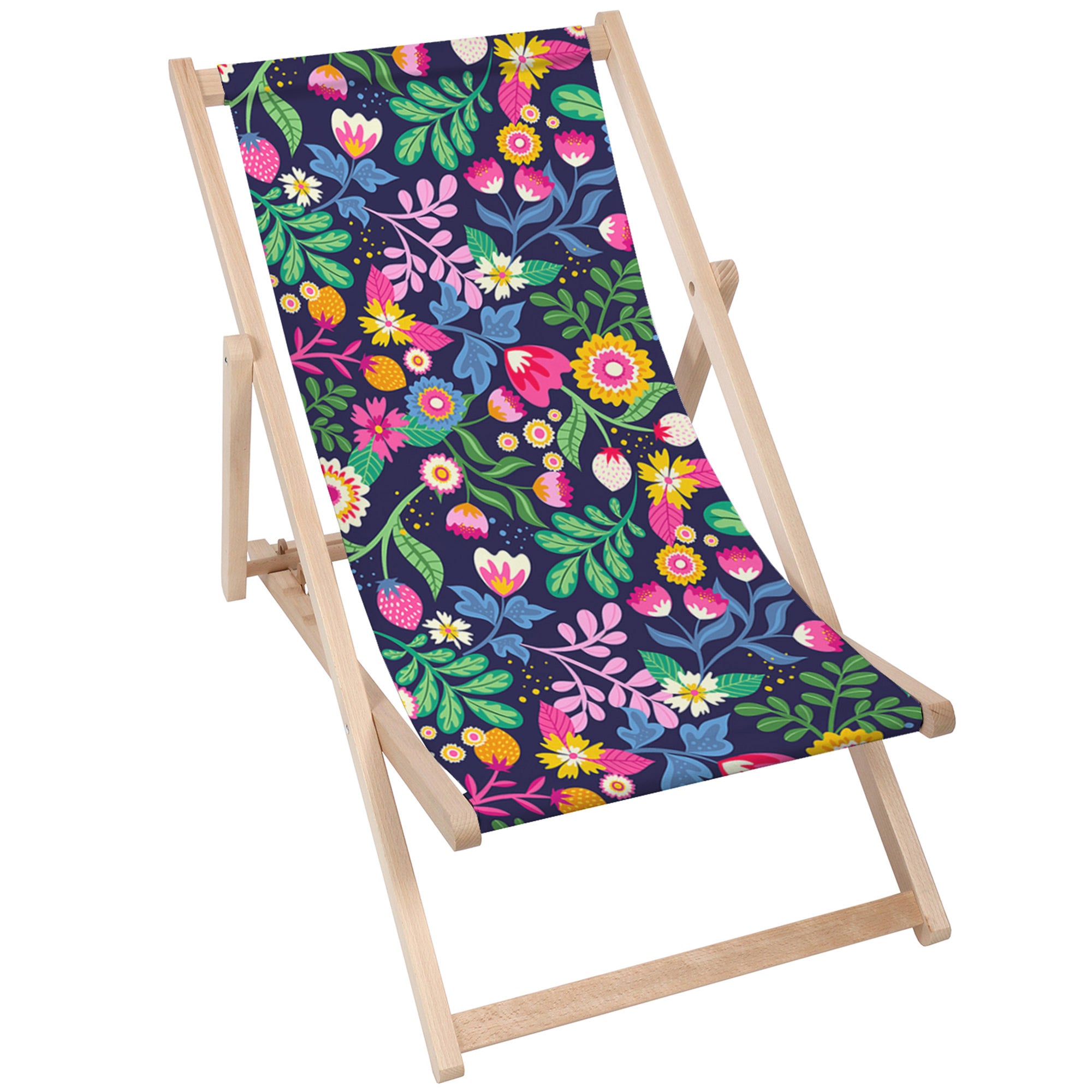 Drevené ležadlo Exotic Floral-M