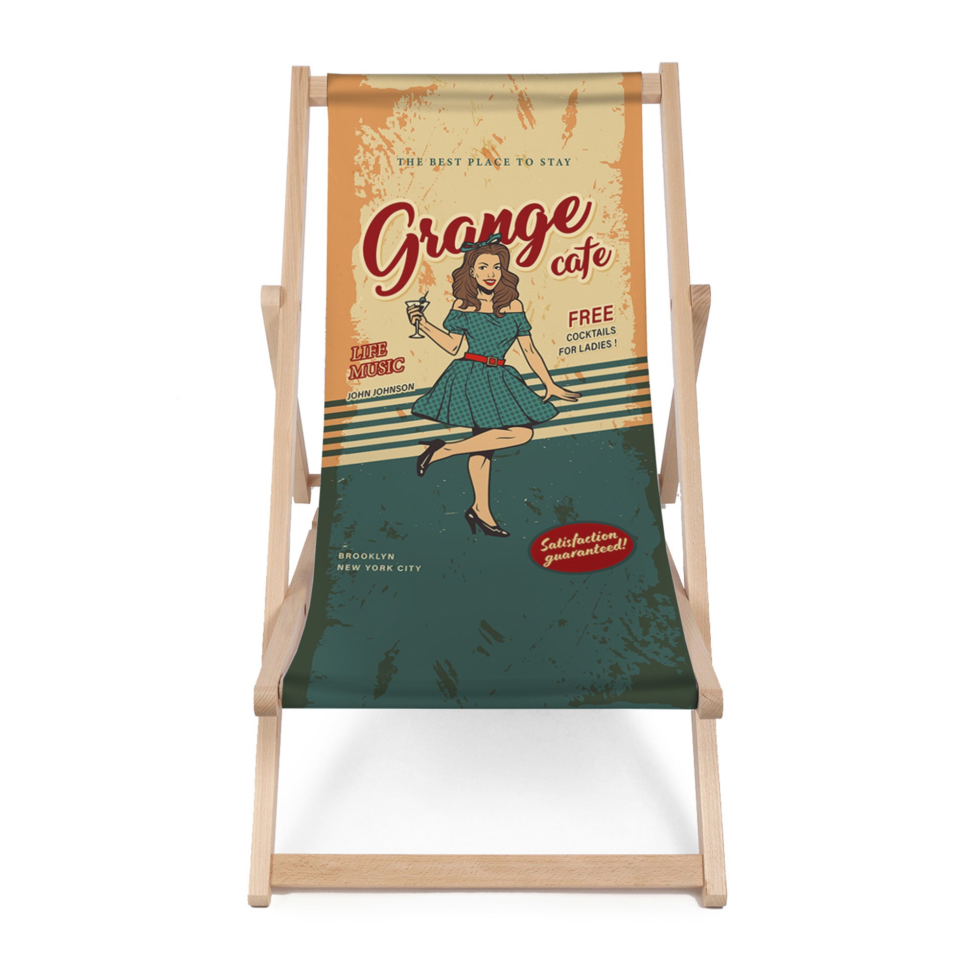 Drevené ležadlo Garage Cafe