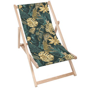 Drevené ležadlo Monstera Gold Green-M