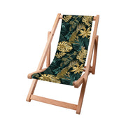 Drevené ležadlo Monstera Gold Green