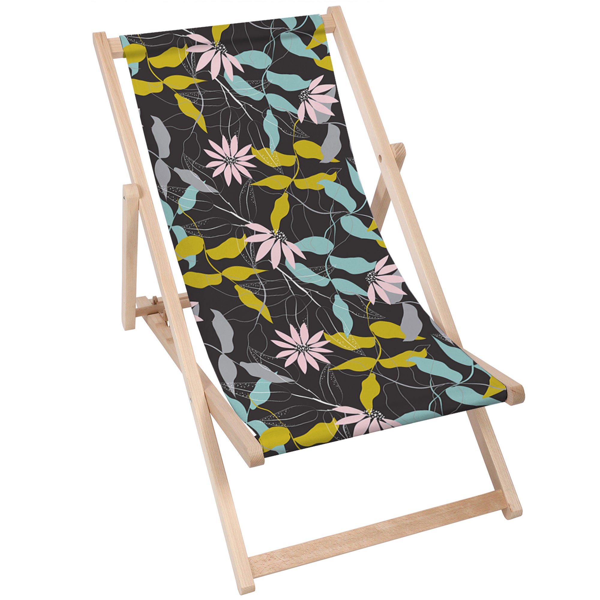 Wooden Deck Chair Abstract Garden Sketch-M