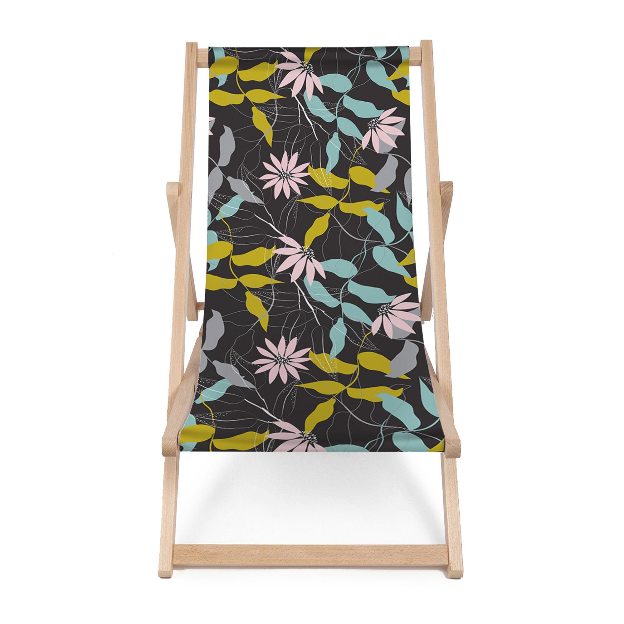 Wooden Deck Chair Abstract Garden Sketch-M