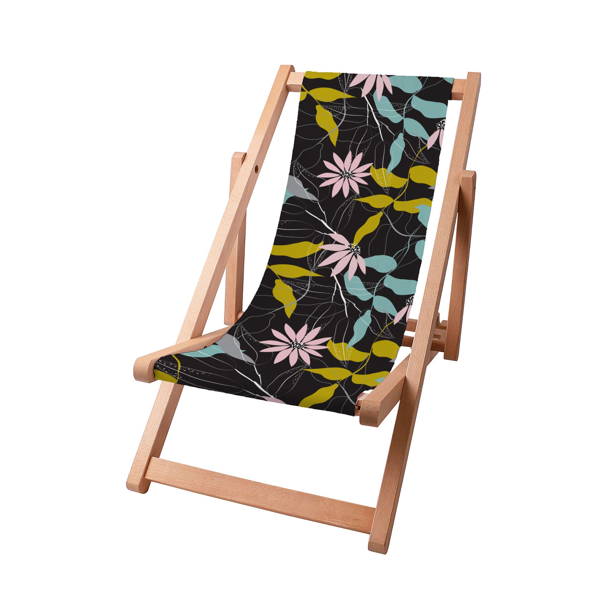 Wooden Deck Chair Abstract Garden Sketch-S
