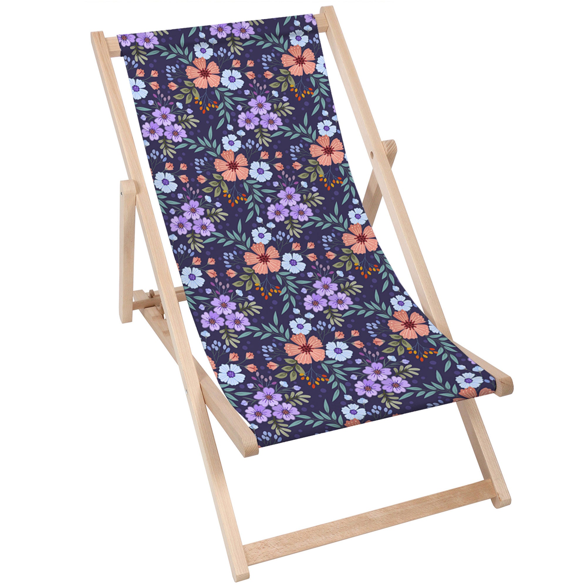 Leżak drewniany Botanical Pattern-M
