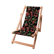 Leżak drewniany Dark Jungle Red-S