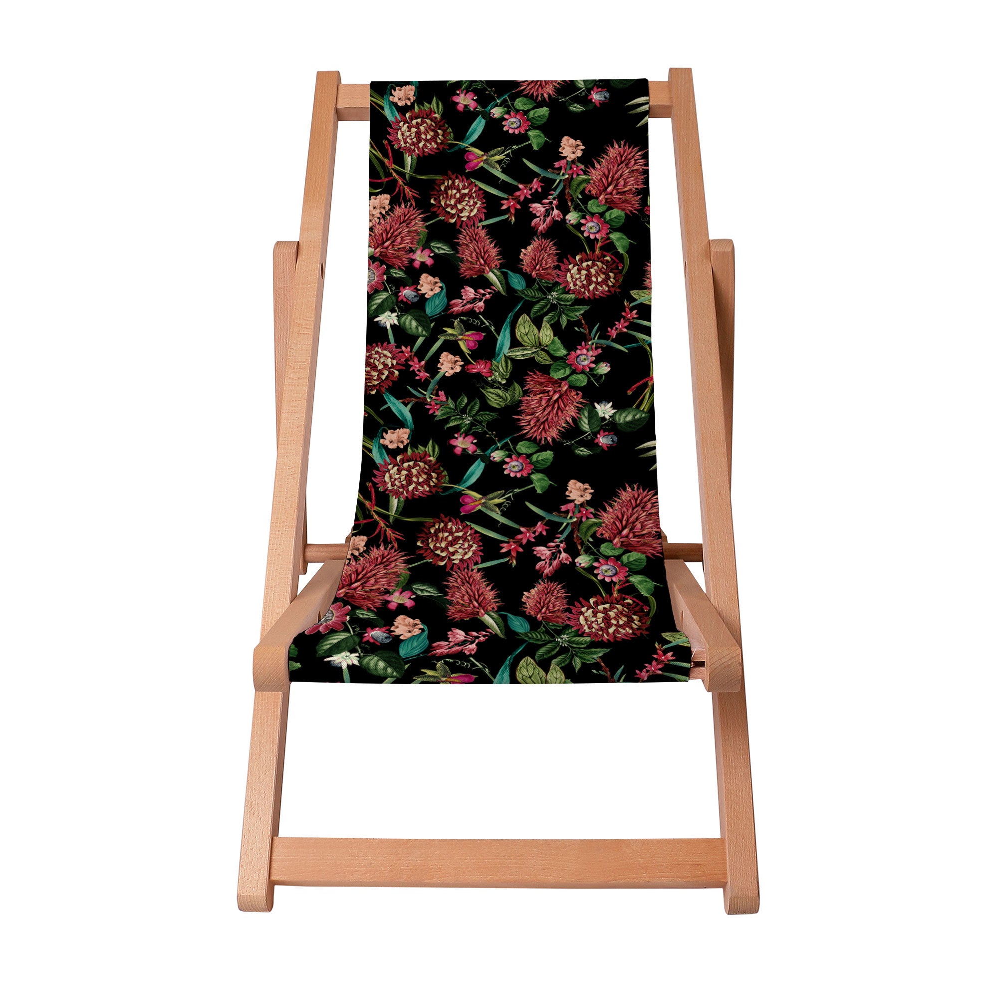 Leżak drewniany Dark Jungle Red-S