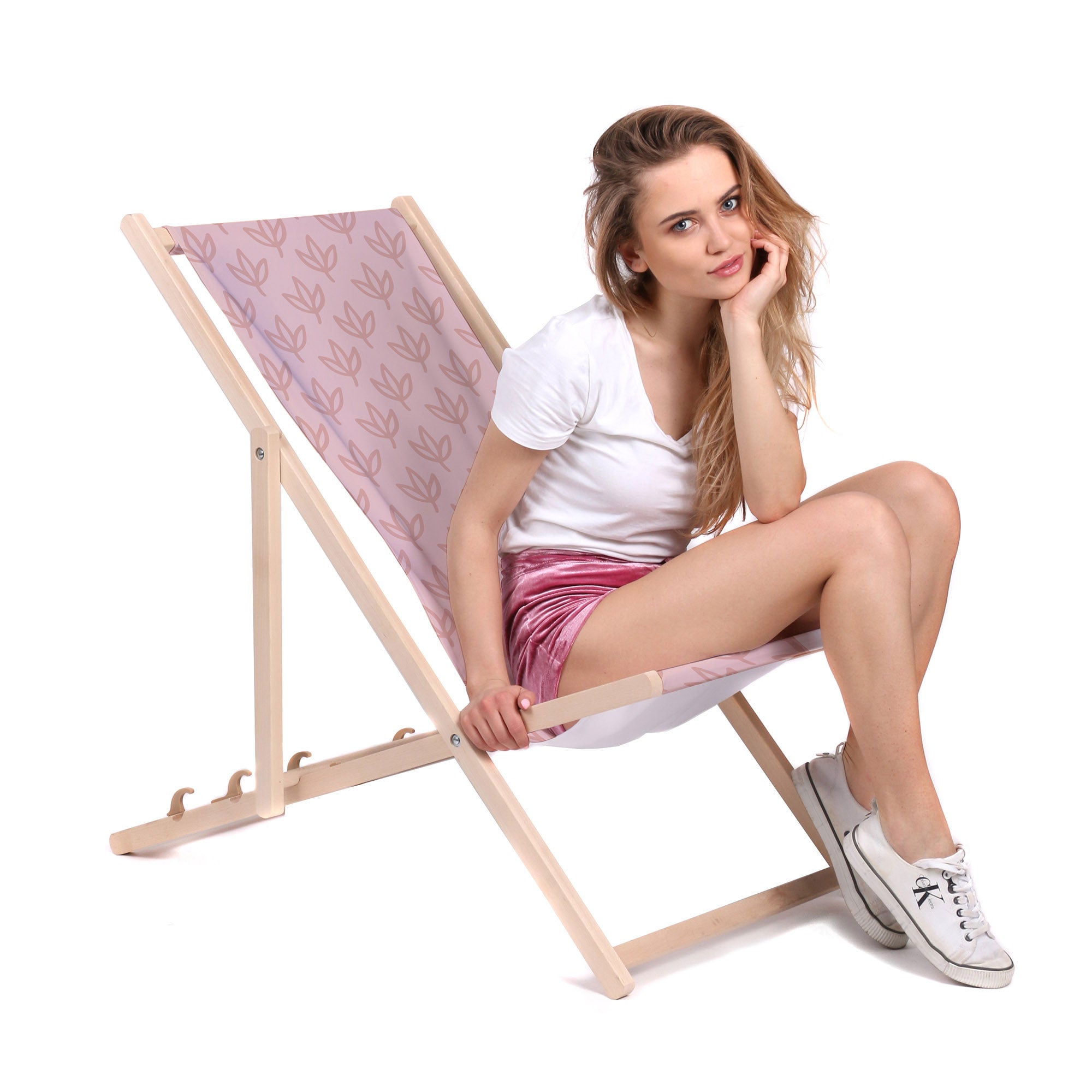Leżak drewniany Doodle Patterns-M