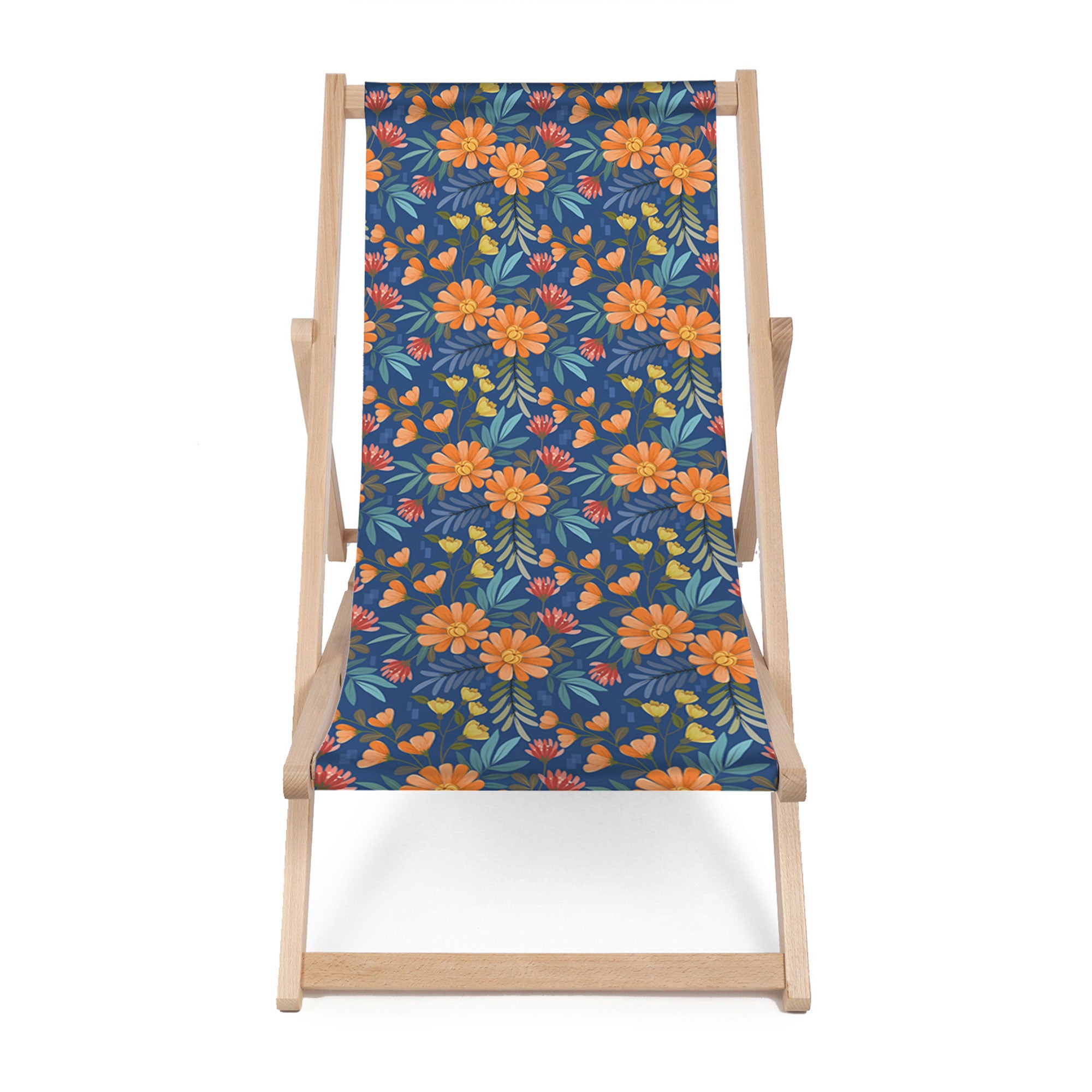 Wooden Deck Chair Flower Bloom-M