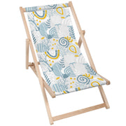 Drevené ležadlo Grey Floral Pattern-M