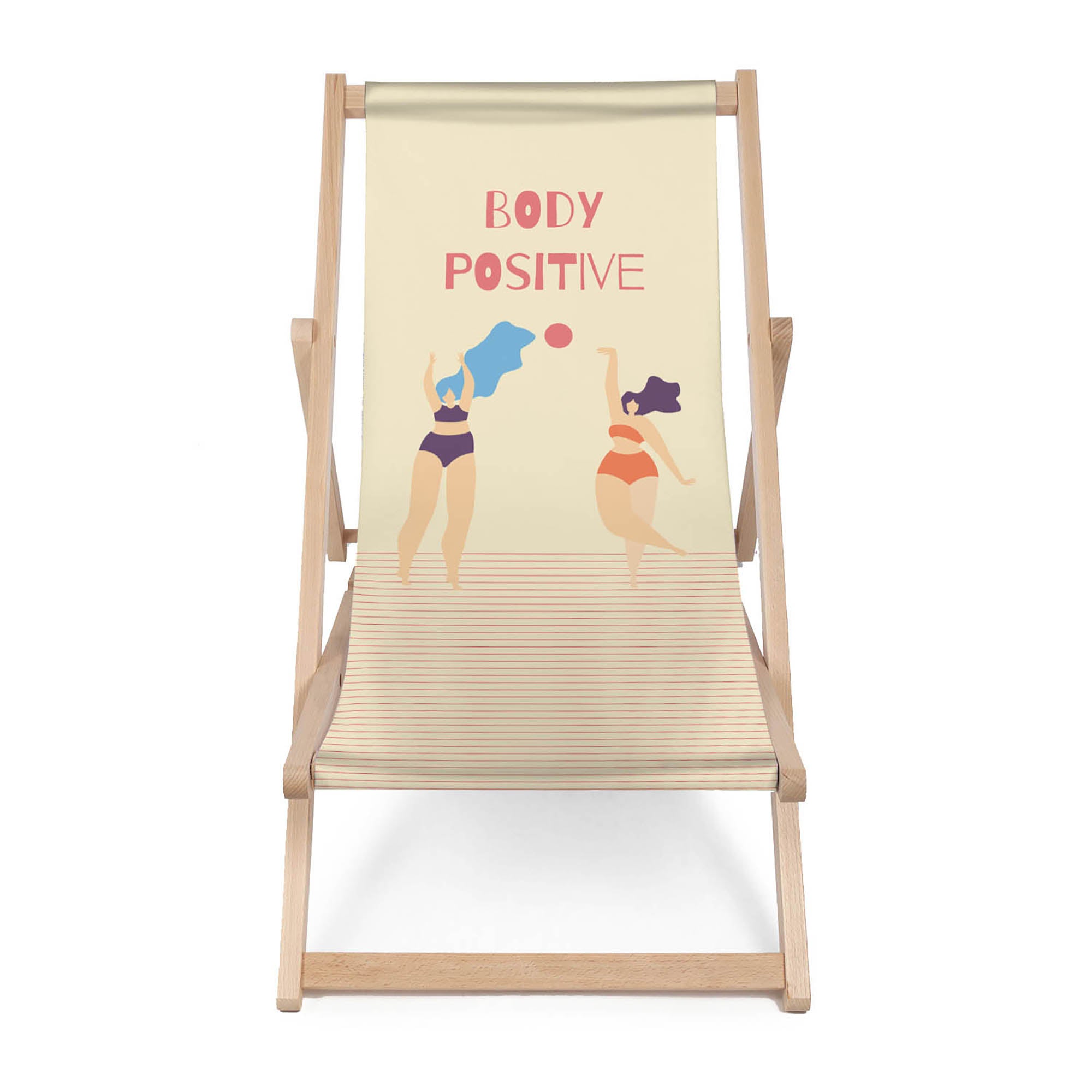 Drevené ležadlo Body Positive žlté