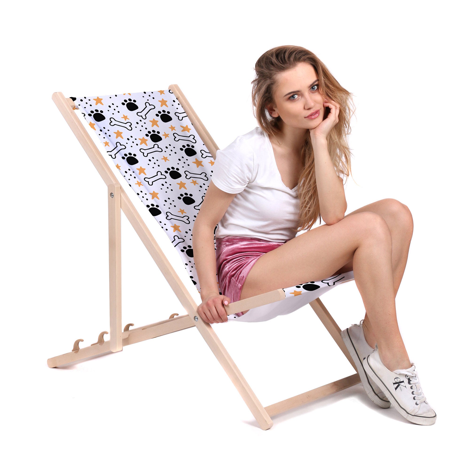 Drevené ležadlo Šteňacie Kosti-M